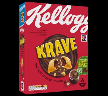 Kellogg's Krave Chocolate Hazelnut Cereal - Irresistible Breakfast Bliss, 410g Pack - Dive into breakfast bliss with Kellogg's Krave Chocolate Hazelnut Cereal, 410g.