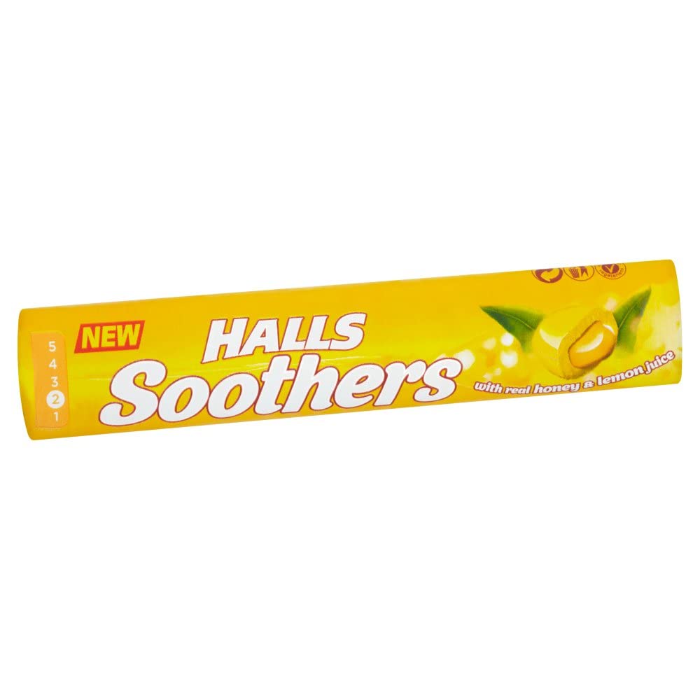 Halls Soother Honey & Lemon Flavour Sweets 45g - Classic honey and lemon flavor for a soothing experience.