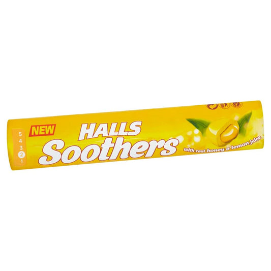 Halls Soother Honey & Lemon Flavour Sweets 45g - Classic honey and lemon flavor for a soothing experience.