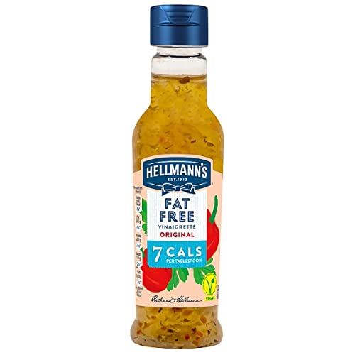 Hellmann's Fat Free Vinaigrette Original 7 Cals Dressing, 210 ml, White, Cream & Blue, Small - Light vinaigrette dressing with just 7 calories.