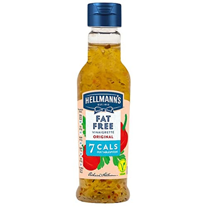 Hellmann's Fat Free Vinaigrette Original 7 Cals Dressing, 210 ml, White, Cream & Blue, Small - Light vinaigrette dressing with just 7 calories.