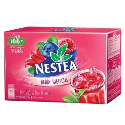 Nestea Tea With Berry Hibiscus Flavour (12 x 10g),120g - "Berry Hibiscus Nestea - Refreshing Tea in 12 Sachets!"