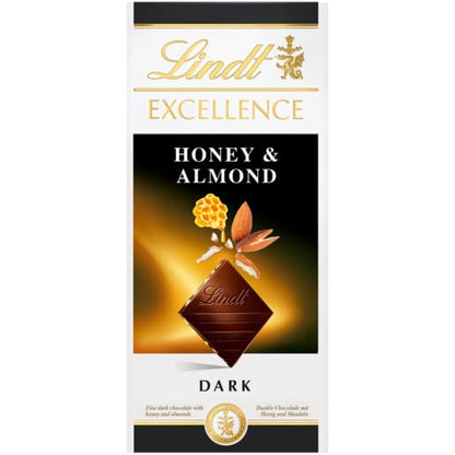 Lindt Excellence (Almond & Honey Dark Chocolate Bar) Honig and Mandel Feinherb Imported 100g - "Almond Honey Dark Chocolate!"