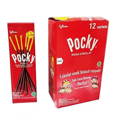 Pocky Chocolate Flavour Delicious Chocolate Crispy Biscuits Party Box 12 Sachets 144g (Imported) - "Chocolate lovers' party!"