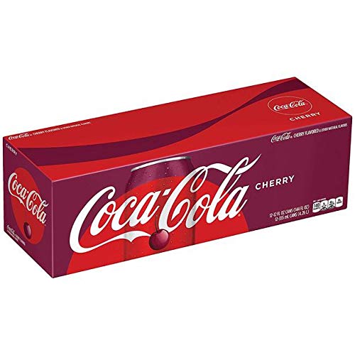 Coca-Cola Cherry Coke, 355ml, Vegetarian - Cherry Coke - Pack of 12