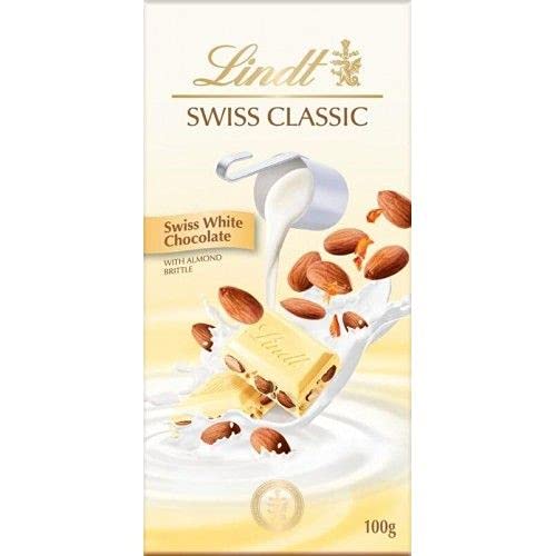 Lindt Swiss Classic White Almond Noughat Chocolate, 100g