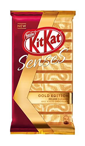 Nestle Kitkat Senses Deluxe Caramel & White Chocolate Gold Edition 112g (Imported) - "KitKat Senses Deluxe Caramel & White Chocolate - 112g of Imported Gold Edition!"