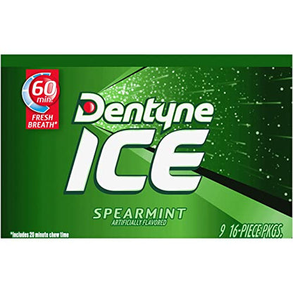 Dentyne Ice Spearmint 16-Count (Pack of 9) - Spearmint sensation!