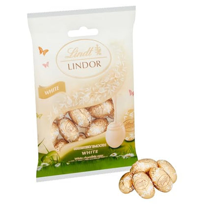 Lindt Lindor Mini Eggs Bag White 80g - "Mini White Egg Delights!"