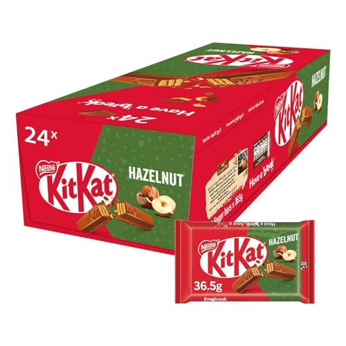 Kit kat Wafer Bars Hazelnut Covered In Milk Chocolate 36.5g - Box of 24 pcs - Satisfy your cravings with Kit kat Wafer Bars Hazelnut Covered In Milk Chocolate, 36.5g - Box of 24 pcs.