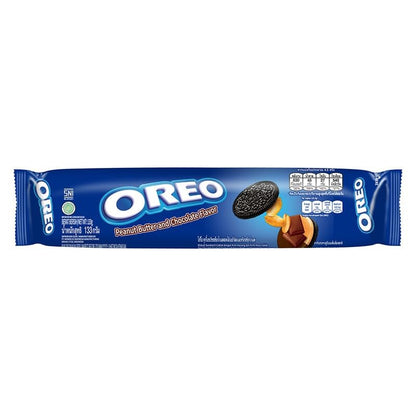 Oreo Peanut Butter & Chocolate Flavour 130g - Rich Chocolate Biscuits with Creamy Peanut Butter Filling, Irresistible Combo - "Peanut butter chocolate bliss!"