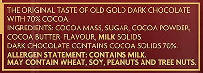 Cadbury Old Gold 70% Cocoa Chocolate, 6.35 oz / 180g - Rich cocoa delight