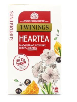 Twiniings Superblends Heartea Tea Blackcurrant, Rosemary, Honey & Hibiscus Flavour Green Teabags, 40G