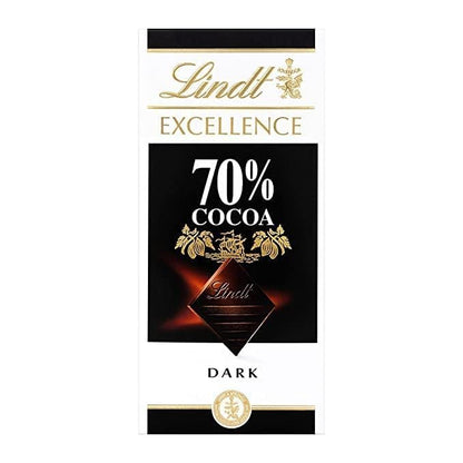 Lindt Excellence 70% Cocoa Dark Chocolate, 2 X 100g (Pack of 2)