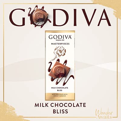 Godiva Belgium Masterpieces Milk Chocolate With Creamy Ganache 88g - Treat yourself to the smooth and creamy ganache-filled milk chocolate from Godiva's Masterpieces collection