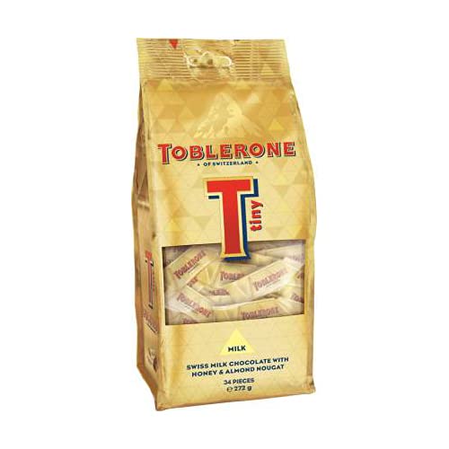 Toblerone Swiss Milk Chocolate with Honey & Almond Nougat Pouch, 4 X 272 g