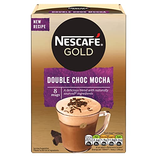 Nescafe Gold Double Choc Mocha Powder Pouch, 184 gram, Bag - "Gold Double Choc Mocha - A Chocolate Dream in a Pouch!"