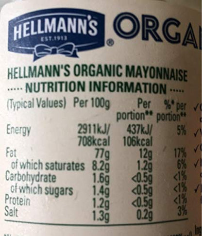 Hellmann's Organic Mayonnaise, 270 g - Organic mayonnaise made with high-quality ingredients.