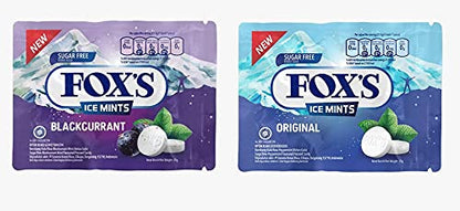 Fox's Crystal Clear Combo of Sugar Free Original And Blackcurrant Flavor Ice Mints, 25g Each - Sugar-free mints combo!