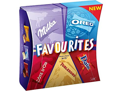 Milka Mondelez Chocolates 5 Favourites Variety Mix Milka, Oreo, Cote D'or, Toblerone, Daim, Individually Wrapped Pralines, 159 g - "Choco Variety Fun!"