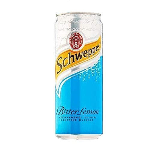 Schweppes Bitter Lemon Cans 320ml, Pack of 6 Cans (Imported)