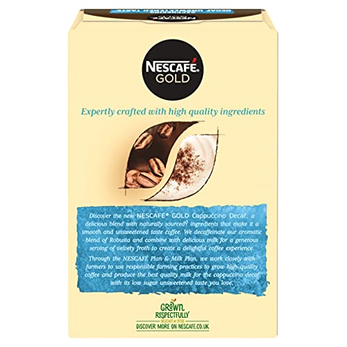 Nescafe Gold Decaf Cappuccino Unsweetened Coffee, 120 g - "Decaf Gold Cappuccino - Unsweetened Coffee Joy!"