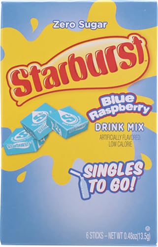 Starburst Zero Sugar Blue Raspberry Singles to Go Drink Mix, 13.5g