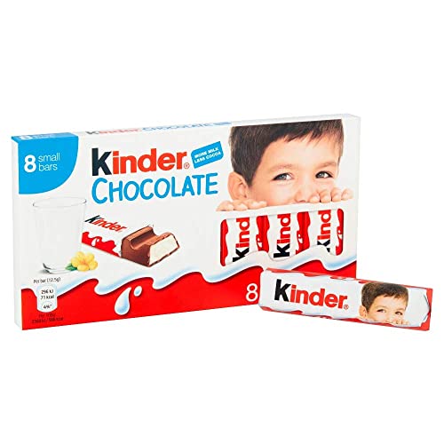 Kinder Chocolate 8 Bars, 100 g, Orange & White, (XGB320008) - Enjoy the classic taste of Kinder Chocolate in orange and white, 8 bars, 100g.