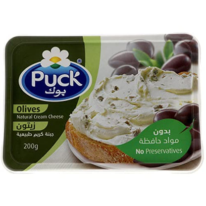 Puck Olive Cream Cheese, 200g - Delicious olive-flavored cream cheese!