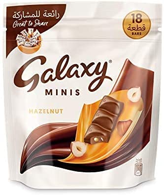 Galaxy Hazelnut Chocolate Mini Bar 225 g - Hazelnut chocolate mini bars! Enjoy the rich and nutty flavor of Galaxy chocolate in bite-sized treats!