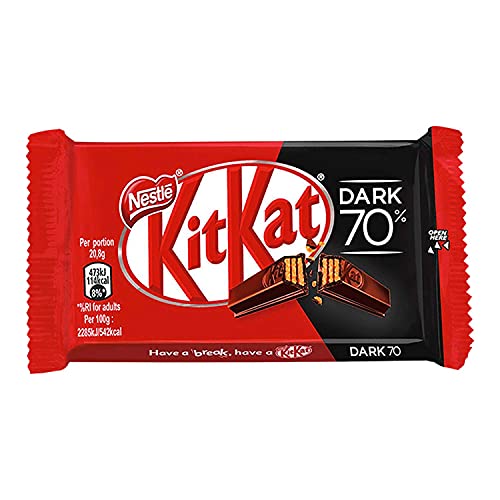 Nestle Kitkat 70% Dark Chocolate, 2 x 41.6 g - "KitKat 70% Dark - 2x41.6g of Rich Dark Chocolate!"