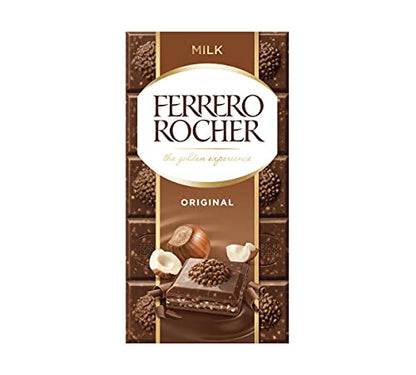 Ferrero Rocher Original Milk Chocolate Bar 90G - Ferrero Rocher chocolate bar