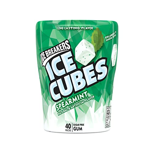 Ice Breakers Ice Cubes Sugar-free Gum (Spearmint, 40 Counts) - Pack of 4 - Four packs of spearmint gum cubes, 40 pieces each.