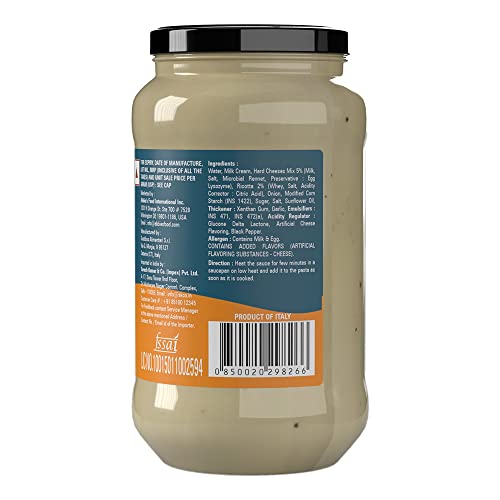 Abbie's Classic Cheesy Pasta Alfredo White Sauce, 400g - Traditional Italian Cheese Sauce, For Pasta And Pizza, Made With Real Cheese, Imported Pasta Sauce - Italian Excellence in a Jar!