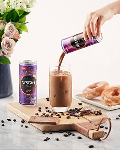 Nescafe Mocha Low Fat Milk Coffee Drink, 240 ml, 4 Pack, Purple - "Low Fat Mocha - Four Pack of Rich Coffee Drink!"