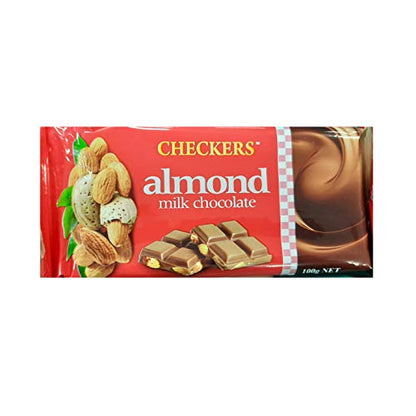 Checkers Almond Milk Chocolate Imported, 100g (Pack of 2) - Almond chocolate treat