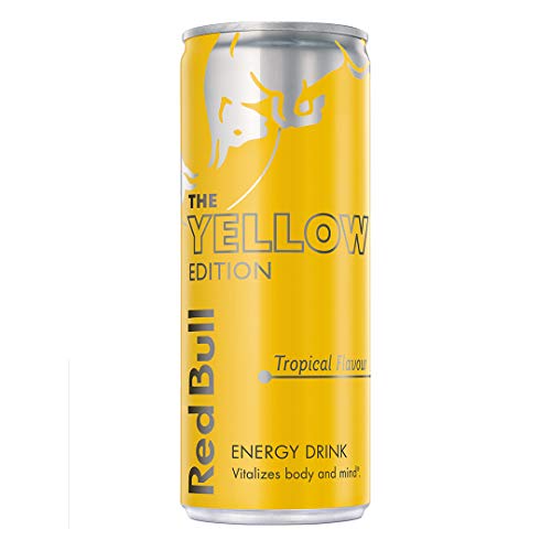 Red Bull Yellow Edition-Tropical Fruit Flavor (250 Ml)-Pack Of 24, Vegetarian - Tropical Rush!