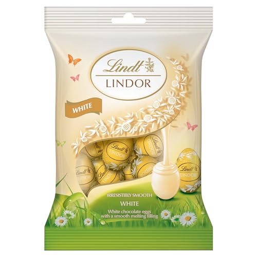 Lindt Lindor Mini Eggs Bag White 80g - "Mini White Egg Delights!"