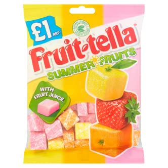 Fruit-Tella Summer Fruits Candy with Fruit Juice, 135g - Summer fruits candy with fruit juice! Enjoy the natural fruity flavors in every chewy bite!