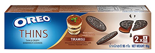 Oreo Thins Tiramisu Sandwich Cookies, 95g - "Tiramisu twist!"