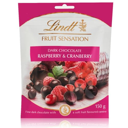 Lindt Sensation Fruit Raspberry & Cranberry Chocolate Ball,150g (Imported)