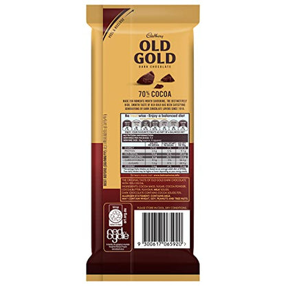 Cadbury Old Gold 70% Cocoa Chocolate, 6.35 oz / 180g - Rich cocoa delight