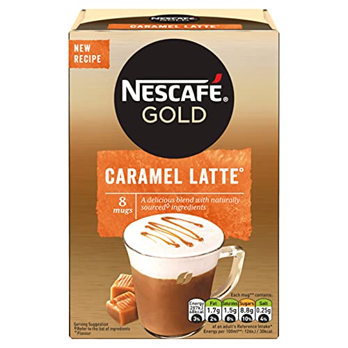 Nescafe Gold Caramel Latte Pack of 6, x 136 g - "Gold Caramel Latte - 6 Packs of Sweet Delight!"