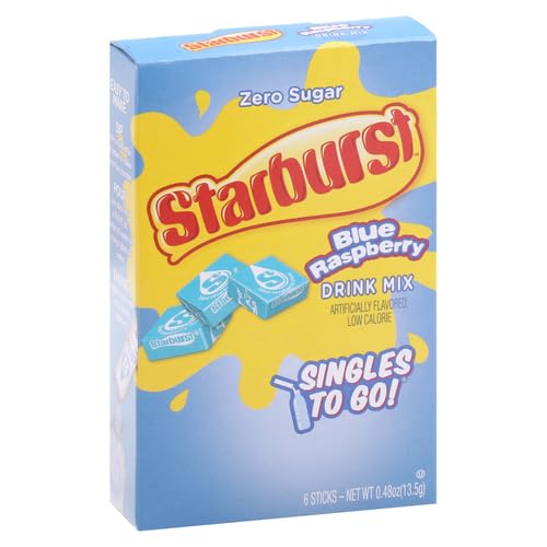 Starburst Zero Sugar Blue Raspberry Singles to Go Drink Mix, 13.5g