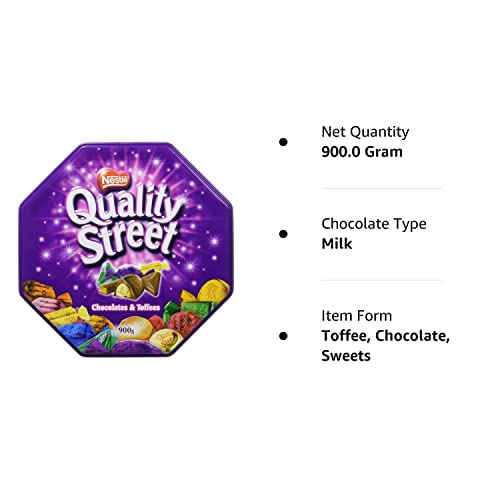 Quality Street Assorted Milk and Dark Chocolates and Toffees, 31.75 oz / 900 g - Assorted milk and dark chocolates and toffees, 900g!