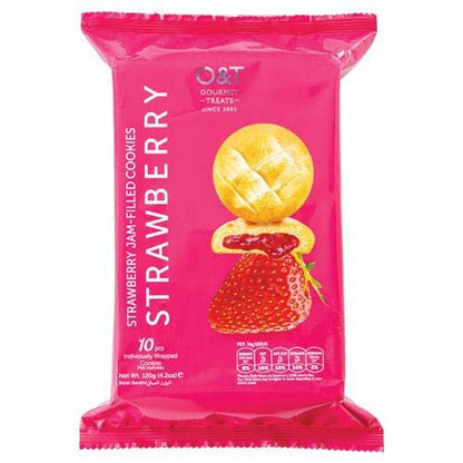 O&T Gourmet Treats Strawberry JAM Filled Cookies 120g - "Jam-packed with flavor!"