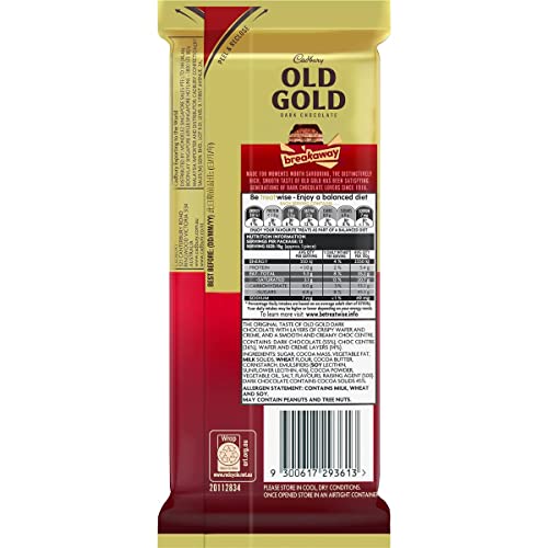 Cadbury Old Gold Breakaway Dark Chocolate, 6.35 oz / 180g - Dark chocolate breakaway