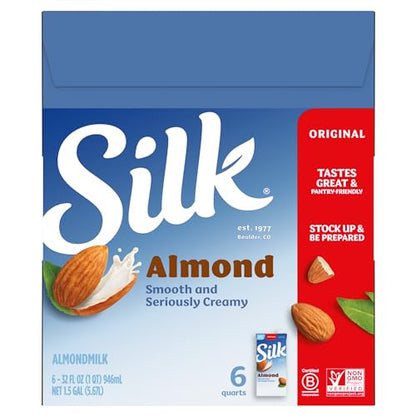 Silk Original Almond Beverage 60 Calories (Plant Based / Vegan Milk Alternative) 946 ml