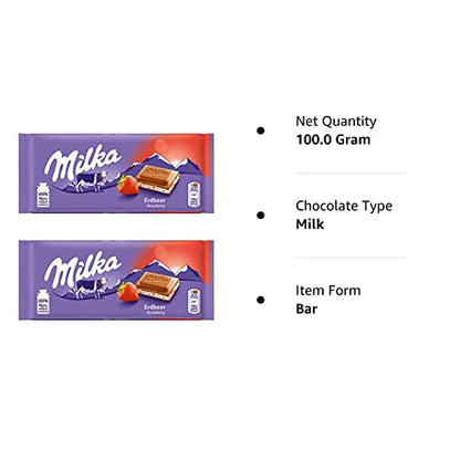 Milka Strawberry Yogurt Chocolate, 2 X 100 Gm - "Double Strawberry Delight!"