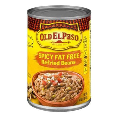 Old El Paso Spicy Fat Free Refried Beans, 453 g - "Spicy without the guilt!"